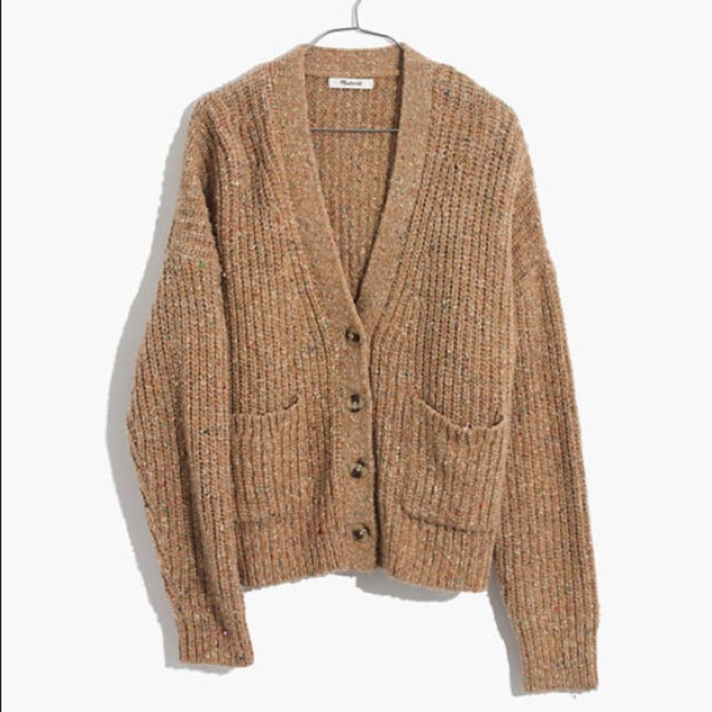 NEW Madewell Speckled Rib Cardigan Sweater